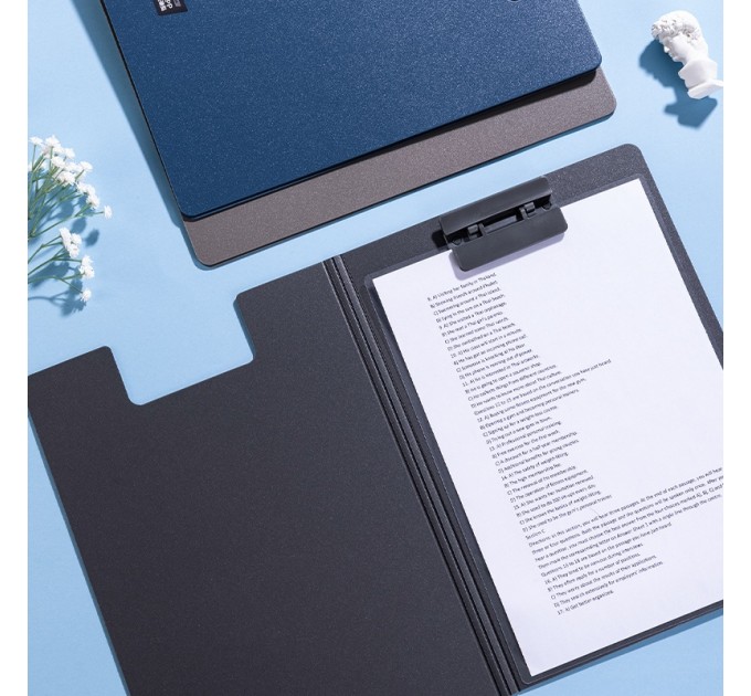Планшет с прижимом+крышка А4, синий P66