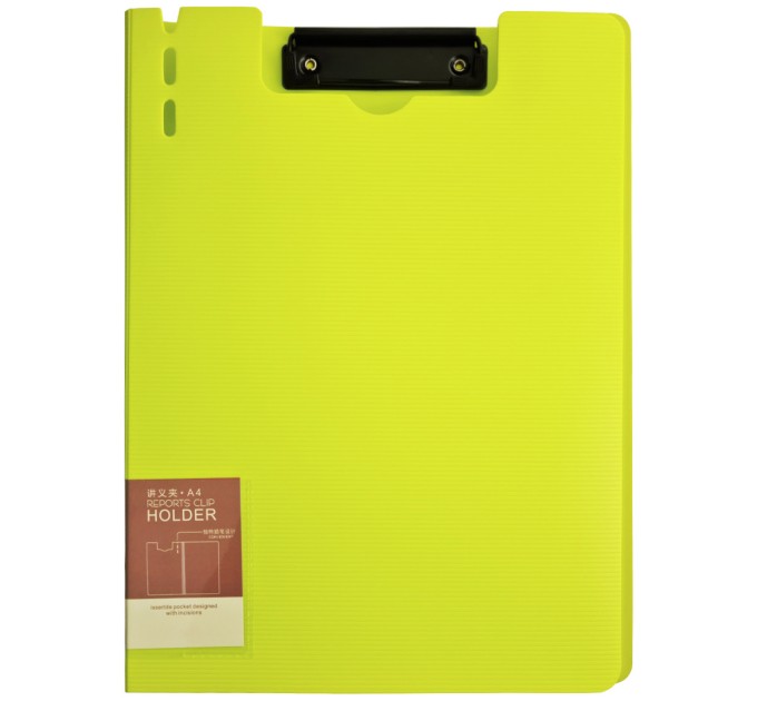 Планшет с прижимом+крышка А4, вертикальный, салатовый JW6708T