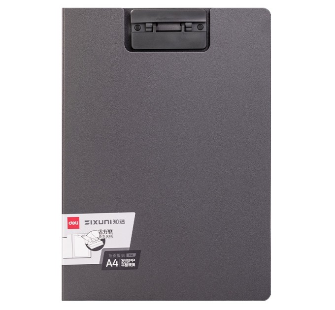 Планшет с прижимом+крышка А4, темно-серый P66