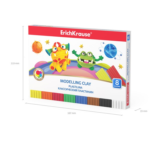 Пластилин 8 цветов/144 г, со стеком, «Cosmic Monsters», ErichKrause® 58467