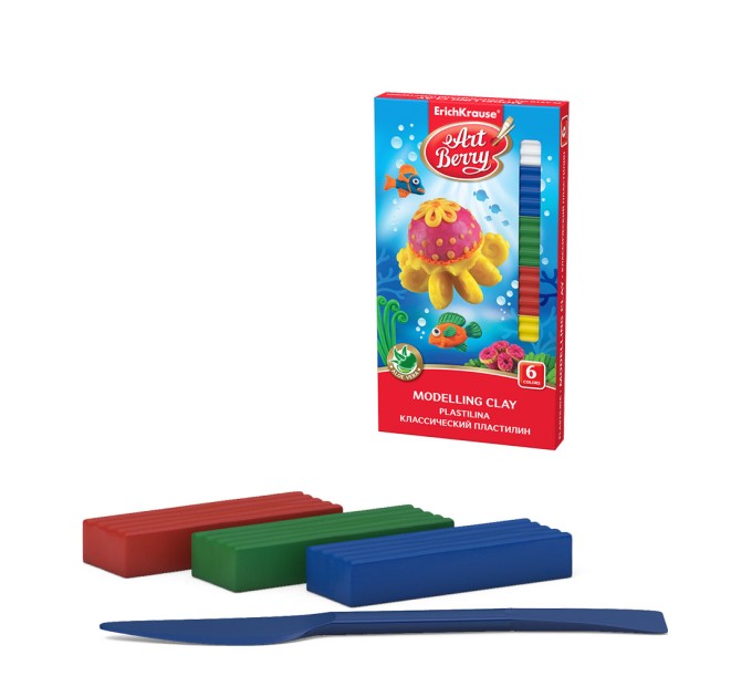 Пластилин 6 цветов/108 г, со стеком, ArtBerry® с Алоэ Вера 41760