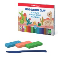Пластилин 16 цветов/288 г, со стеком, «Классический», ErichKrause® 50549