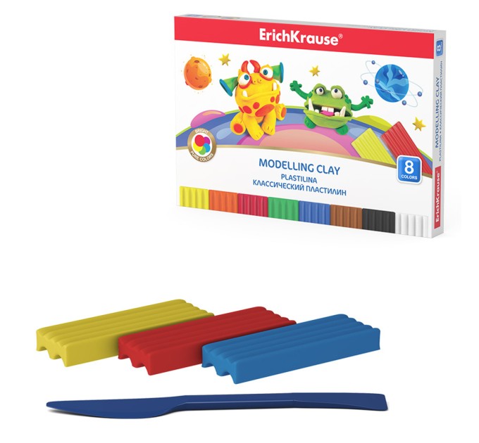 Пластилин 8 цветов/144 г, со стеком, «Cosmic Monsters», ErichKrause® 58467