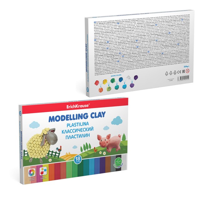 Пластилин 18 цветов/324 г, со стеком, «Классический», ErichKrause® 50550