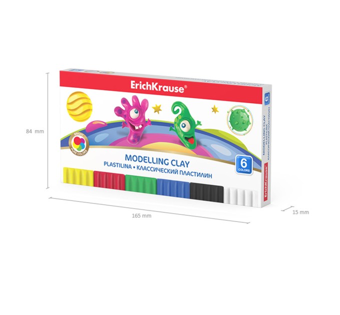 Пластилин 6 цветов/108 г, со стеком, «Cosmic Monsters», ErichKrause® 58466