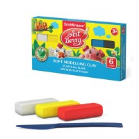 Пластилин 6 цветов/120 г, со стеком, мягкий, ArtBerry® с Алоэ Вера 41780
