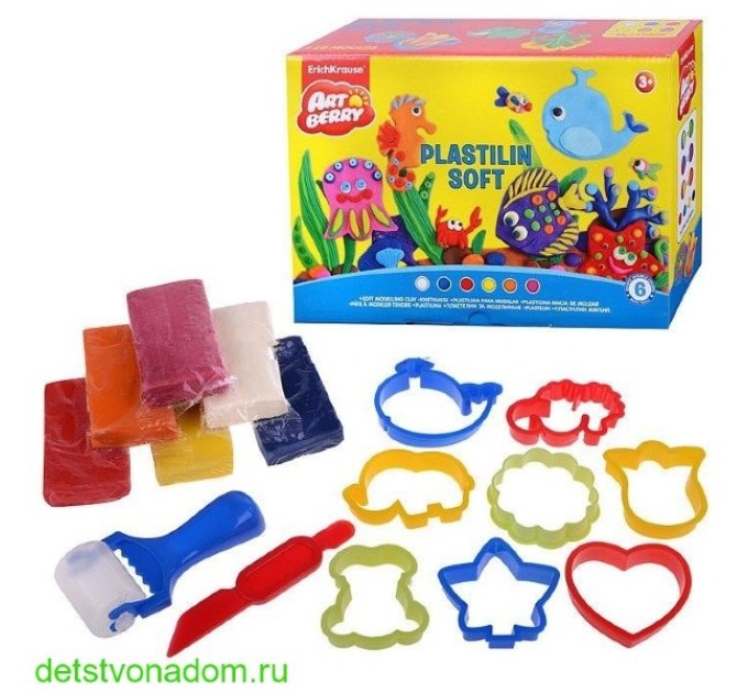 Пластилин 6 цветов/50 г, ArtBerry® «Play in Clay» 33306