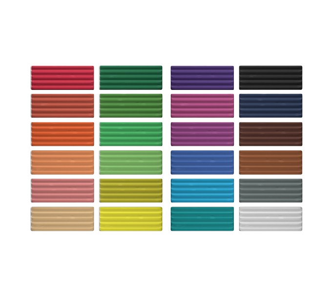 Пластилин 24 цвета/432 г со стеком, «Классический», ErichKrause® 53413