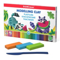 Пластилин 24 цвета/432 г со стеком, «Классический», ErichKrause® 53413