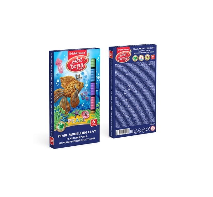 Пластилин 6 цветов/90 г, со стеком, «Pearl», ArtBerry® с Алоэ Вера 46449