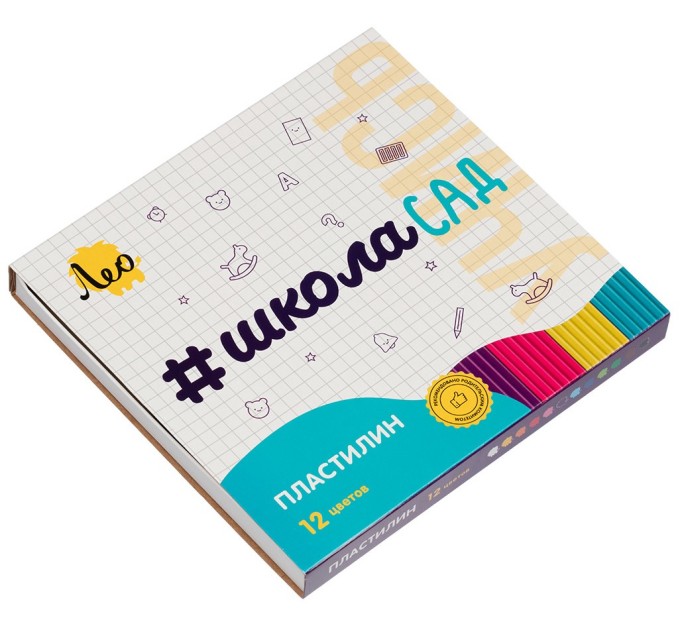 Пластилин 12 цветов/240 г., Лео «ШколаСад» LMC-0112