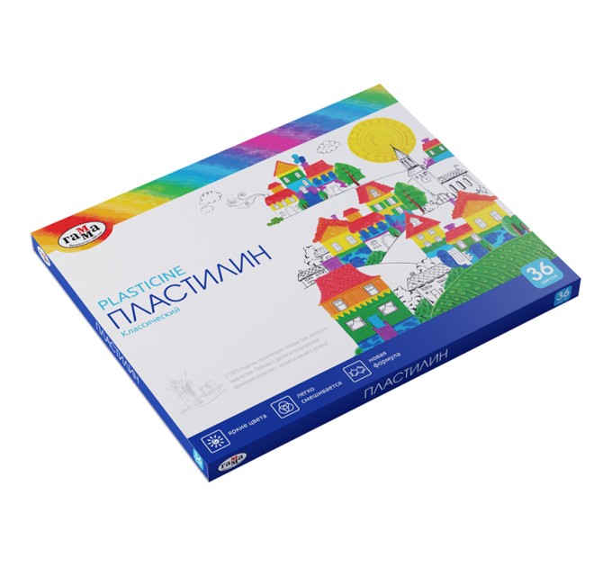 Пластилин 36 цветов/720 г, со стеком, «Классический» 281037