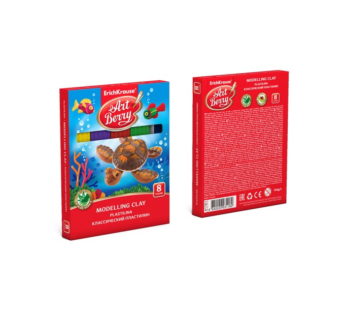 Пластилин 8 цветов/144 г, со стеком, ArtBerry® с Алоэ Вера 41761