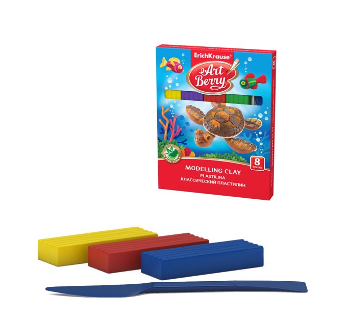 Пластилин 8 цветов/144 г, со стеком, ArtBerry® с Алоэ Вера 41761