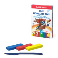 Пластилин 10 цветов/130 г, со стеком, восковой, мягкий, ErichKrause® 53415