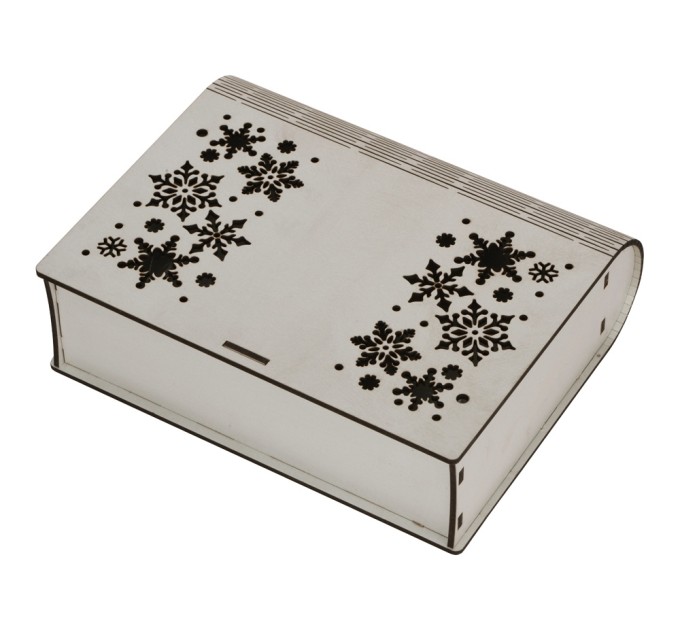 Деревянная коробка с резной крышкой Книга, М