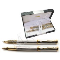 Набор ручек (перо+роллер) в футляре 218зол/сер/80#/2 Набор ручек (перо+роллер) в футляре 218зол/сер/80#/2