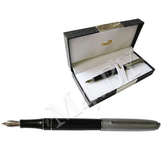 Ручка перьевая черная/серебро в футляре 702черн/сер/80#/1