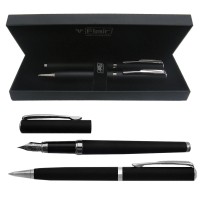 Набор ручек (перо+шарик) в футляре, GOLDEN EYE 1061мат/черн Р11 Набор ручек (перо+шарик) в футляре, GOLDEN EYE 1061мат/черн Р11