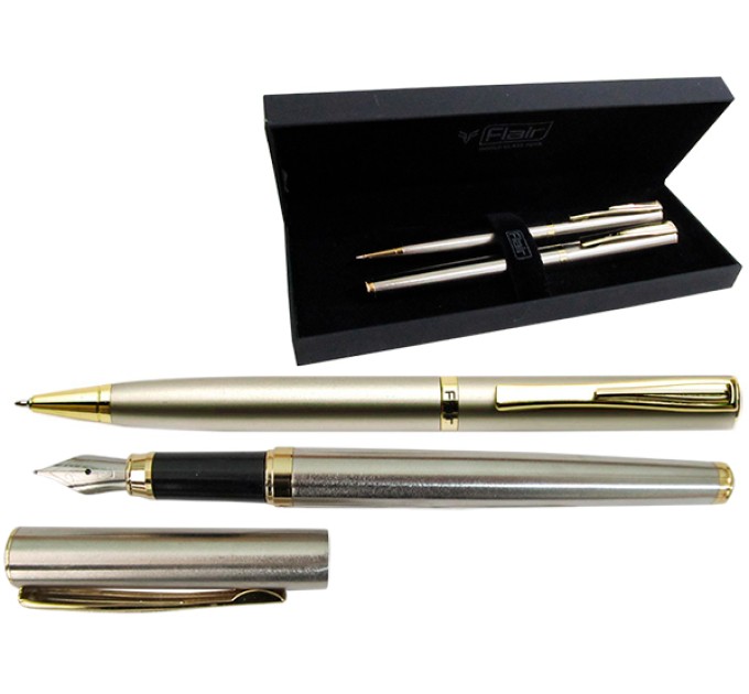 Набор ручек подарочный в футляре, GOLDEN EYE 1061сатин/зол Р11