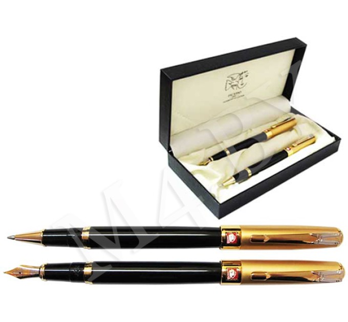 Набор ручек (перо+роллер) в футляре 906ч/3000#/2