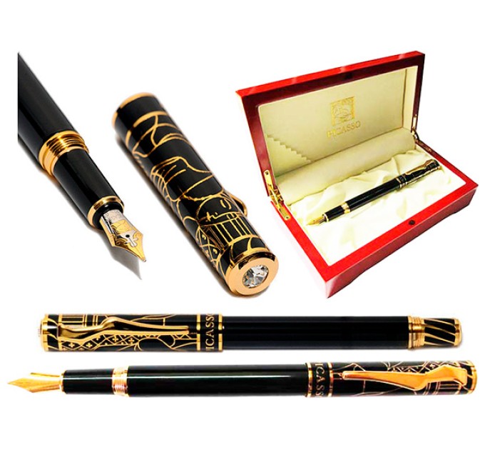 Ручка перьевая черная в футляре 80Сч/10000#/1