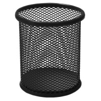 Подставка (стакан) для канцелярских принадлежностей, металлический, круглый, черный В802А