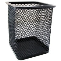 Стакан для канцелярских принадлежностей металлический квадратный, черный, GROSS В804