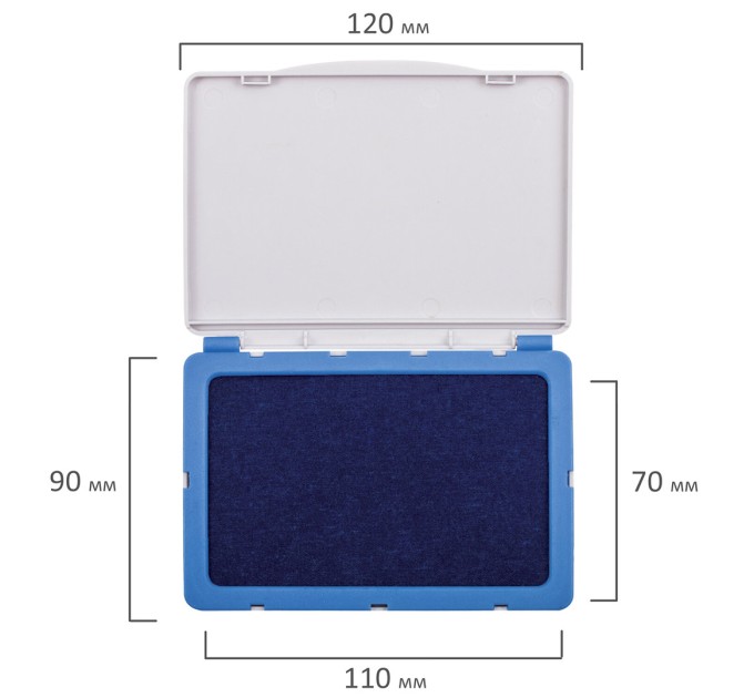 Подушка штемпельная 120х90 (рабочая поверхность 110х70 мм), синяя 236866