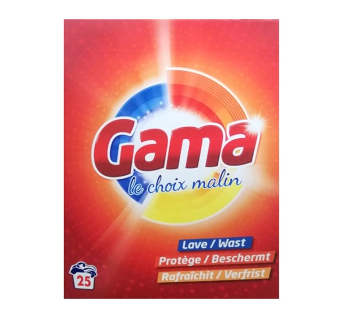 Порошок стиральный универсальный GAMA REGULAR, 1.625 кг, картон
