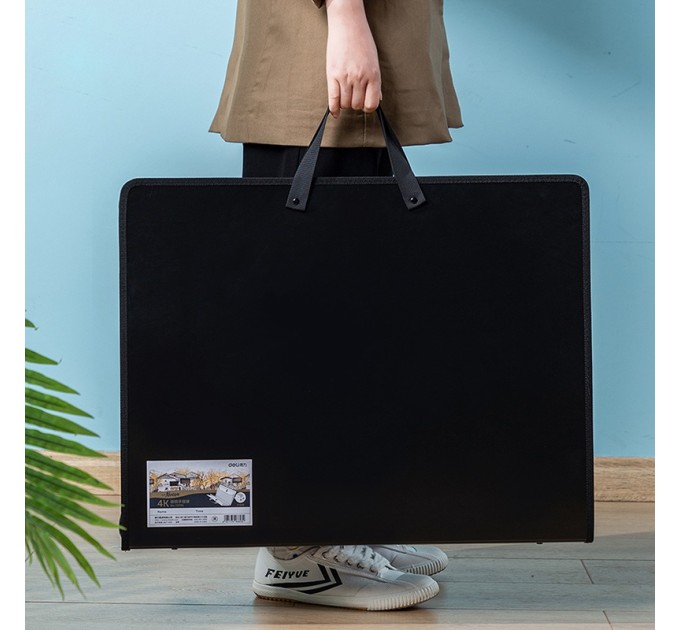 Папка для рисования 59х46х3.5 см, на молнии, черная, Nuevo 72705