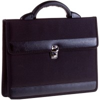 Портфель "Pelso" ткань, черный, 2 отделения, метал. замок По_ТК_685