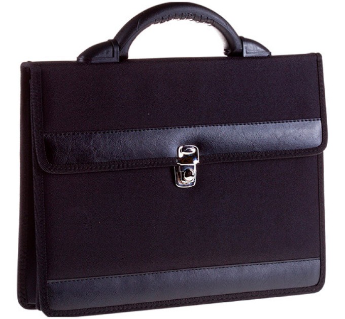 Портфель "Pelso" ткань, черный, 2 отделения, метал. замок По_ТК_685