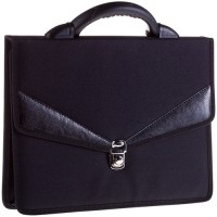 Портфель "Turin" ткань, черный, 2 отделения, метал. замок По_ТК_679