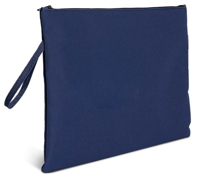 Папка Deli, на молнии, ткань, синяя, 340х240 63466