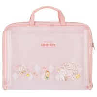 Портфель пластиковый A4, на 7 отделений, розовый, GROOVY DAYS PM305