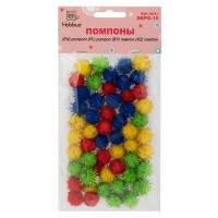 Помпоны Hobbius Ассорти, 15 мм, 50 шт SKPG-15 Помпоны Hobbius Ассорти, 15 мм, 50 шт SKPG-15