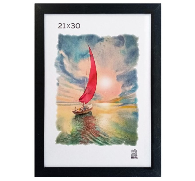Рамка МДФ со стеклом 21х30, черная МДФ_108_21х30