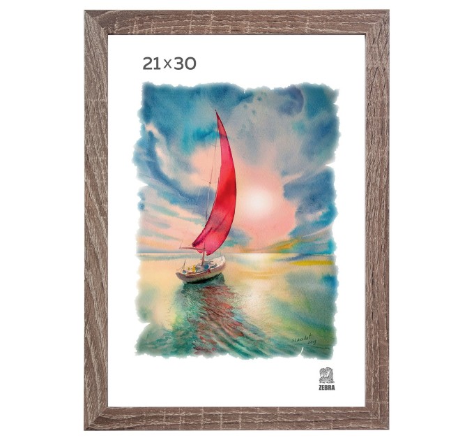 Рамка МДФ со стеклом 21х30, дуб МДФ_104_21х30