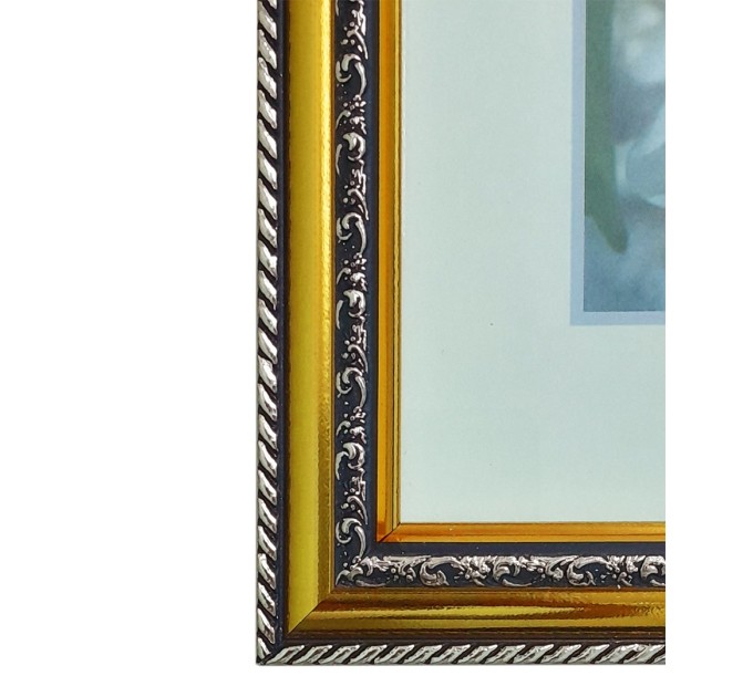 Рамка пластиковая со стеклом 30х40, золотая с двойной позолотой 353-1056(А3)