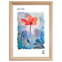 Рамка деревянная со стеклом 15х21, натуральный цвет 17001521