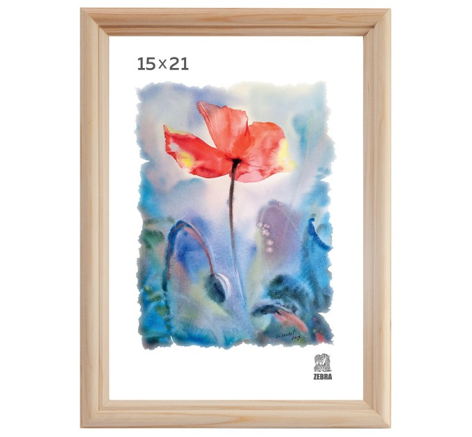 Рамка деревянная со стеклом 15х21, натуральный цвет 17001521