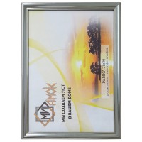 Рамка пластиковая со стеклом 21х30, серебро с позолотой 1017-2175-SILVER