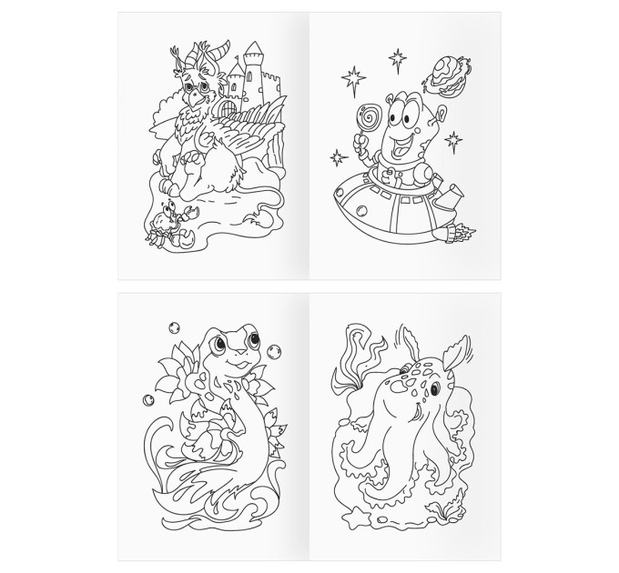 Раскраска A4, 8 л., «Удивительные существа» РА4_56214