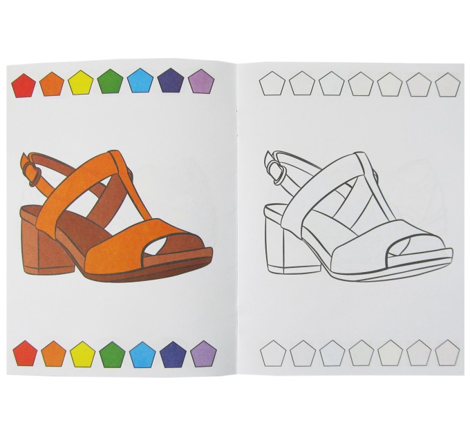 Раскраска (тетрадь для раскрашивания) A5, 6 л., «Обувь» 20с19