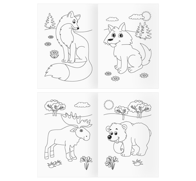 Раскраска A4, 8 л., «Дикие животные» РА4_56200