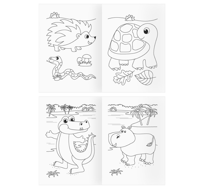 Раскраска A4, 8 л., «Дикие животные» РА4_56200