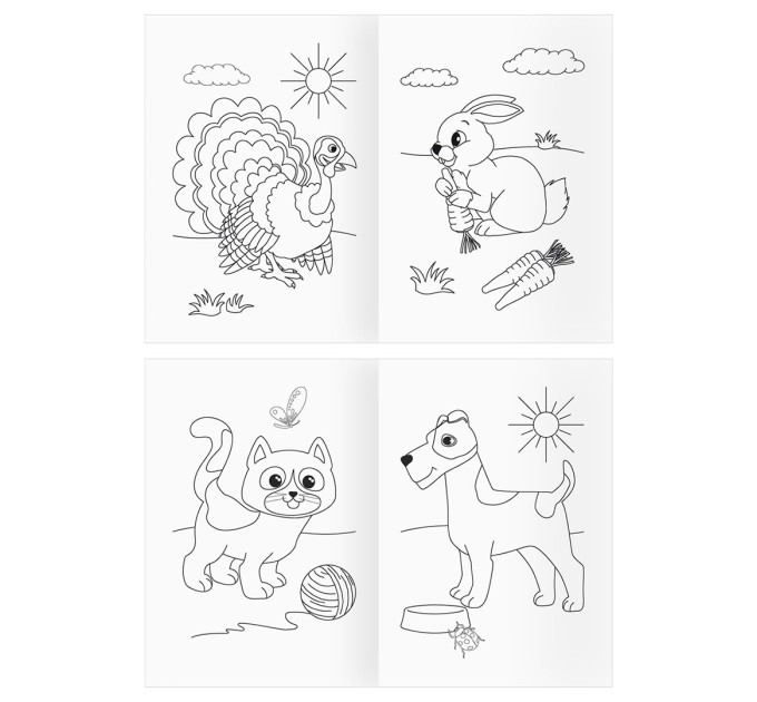 Раскраска A4, 8 л., «Домашние животные» РА4_56202