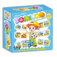 Игра настольно-печатная Домино + мини Пазл 18 элементов, «Для мальчиков» 00787