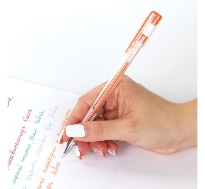 Набор ручек гелевых, 6 цветов, с блестками 142796